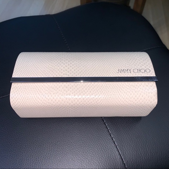 JimmyChoo Ivory Snakeskin Hardshell SunglassesCase - Picture 3 of 8